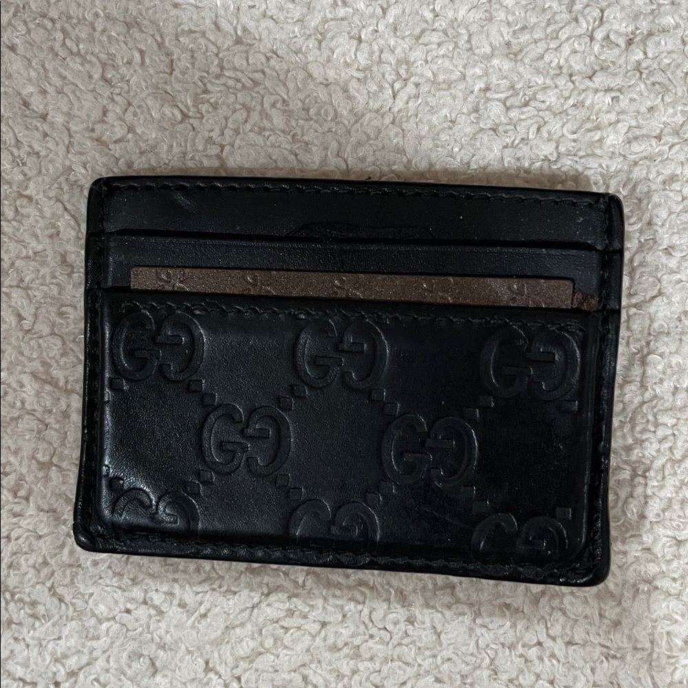 Gucci Embossed Black Card Holder